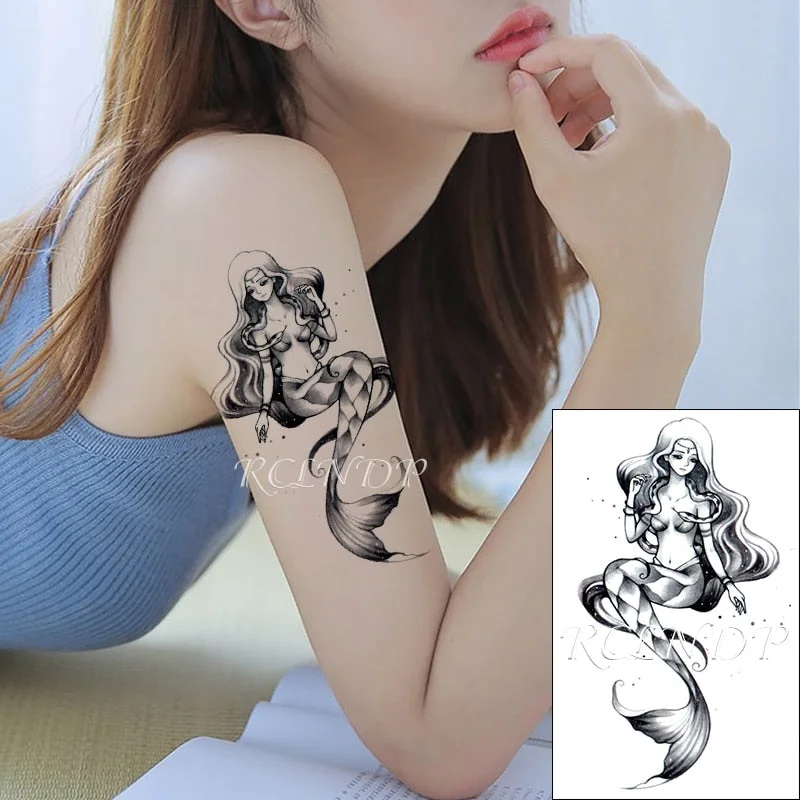 Waterproof Temporary Tattoo Sticker Cute Love Bird Leaf Crow Arabic Script Fake Tatto Flash Hand Arm Art Tatoo for Women Men