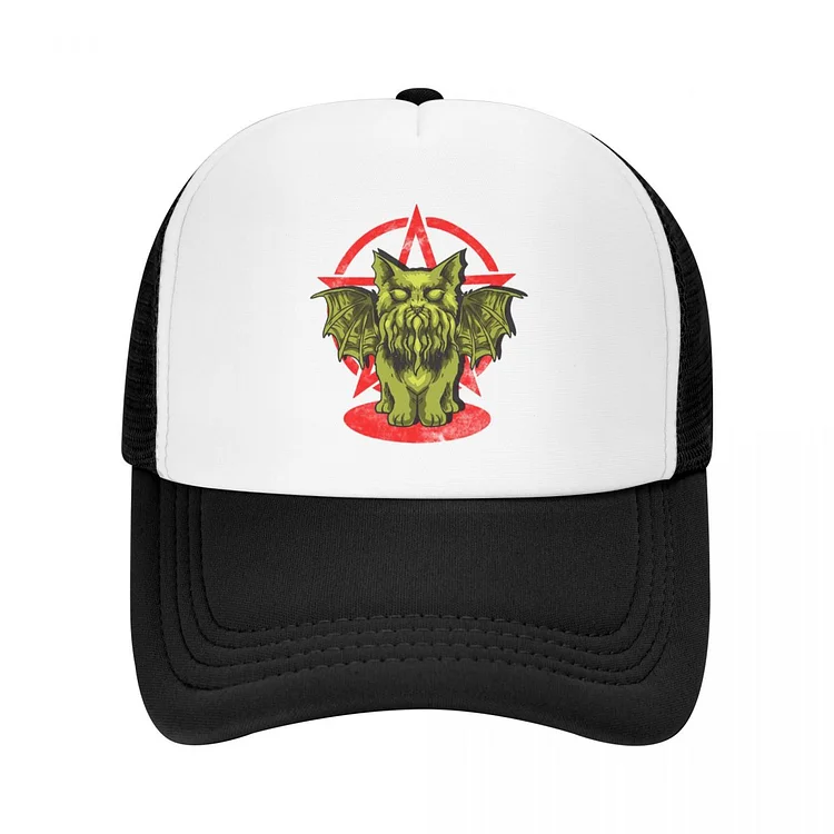 Custom Funny Satanic Cathulhu Cat Cthulhu Baseball Cap Men Women Breathable Trucker Hat Streetwear