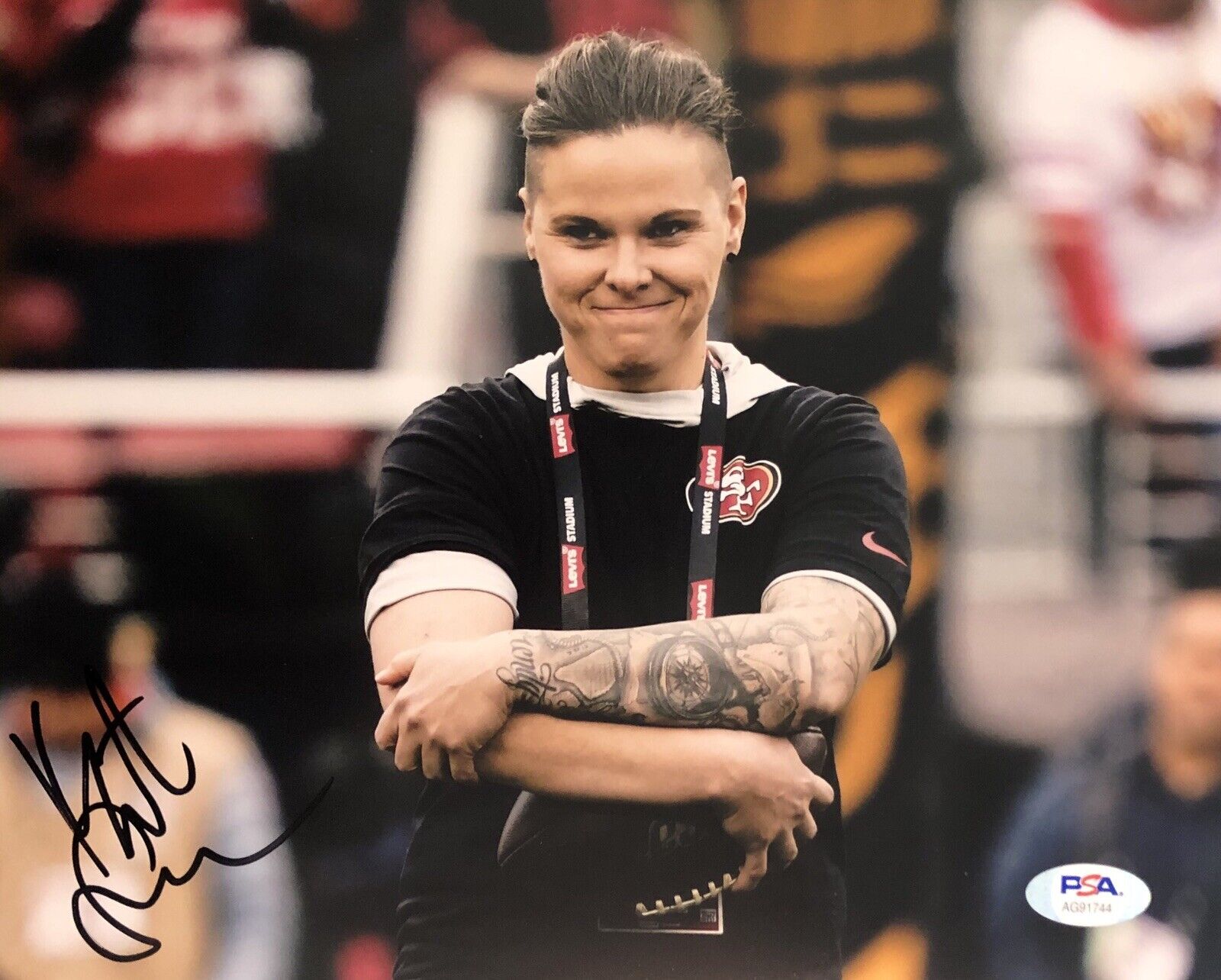 Katie Sowers Signed Autographed San Francisco 49ers 8x10 Photo Poster painting LBGT Psa/Dna