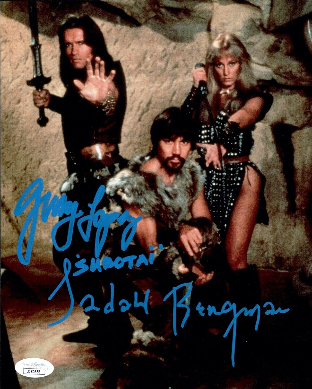 SANDAHL BERGMAN & GERRY LOPEZ Signed CONAN THE BARBARIAN 8x10 Photo Poster painting JSA COA Cert