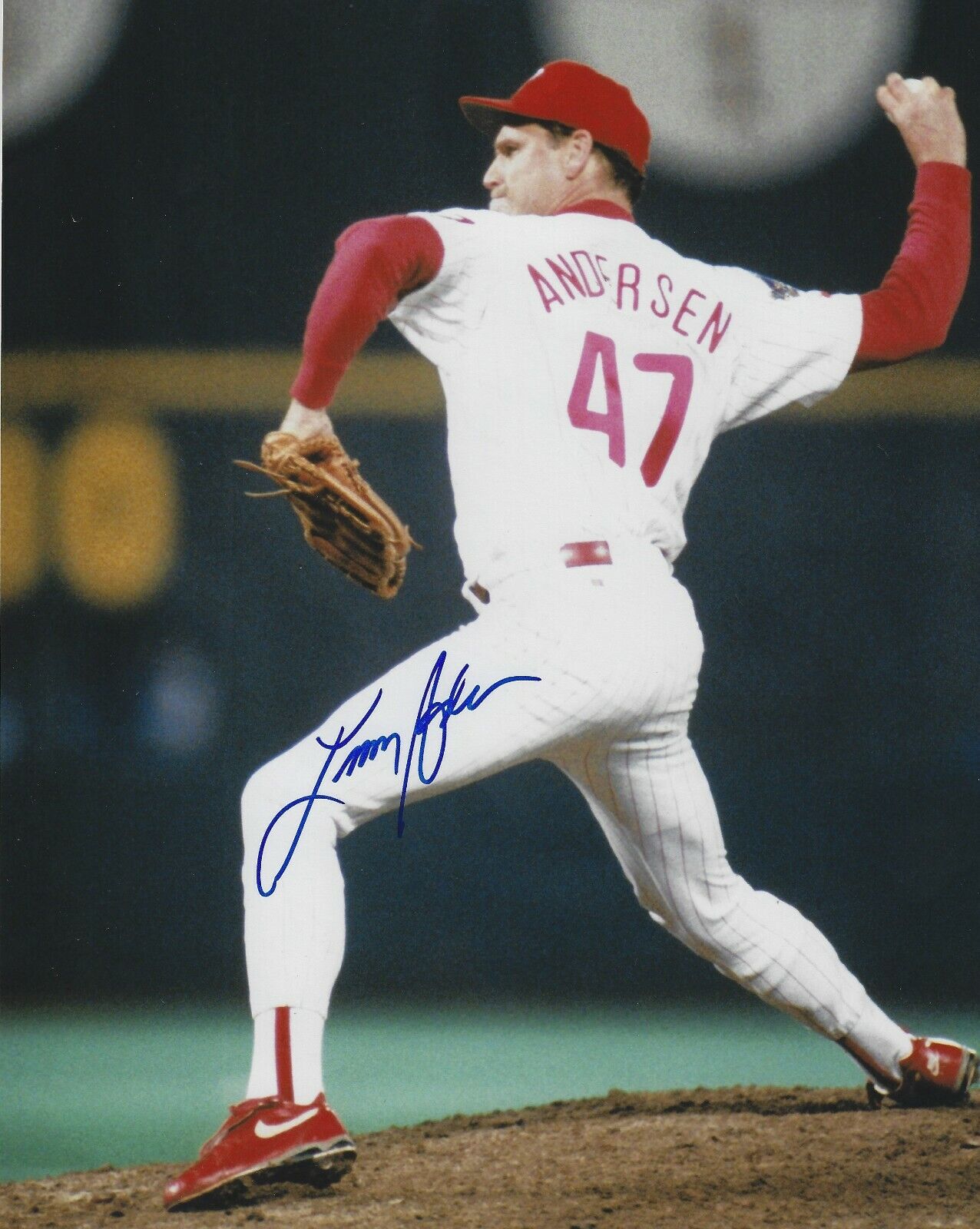 Signed 8x10 LARRY ANDERSEN Philadelphia Phillies Autographed Photo Poster painting - COA