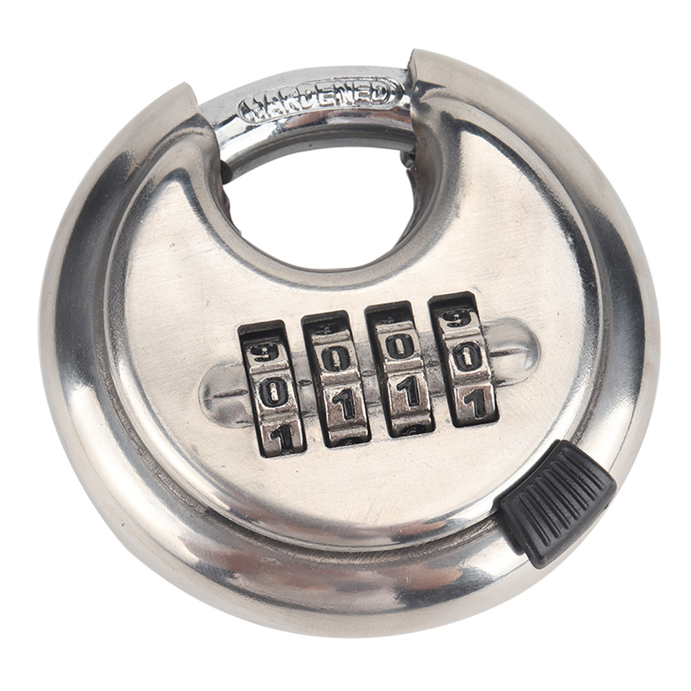 

4 Digit Combination Discus Lock Keyless Stainless Steel Disc Padlock 70mm, 501 Original