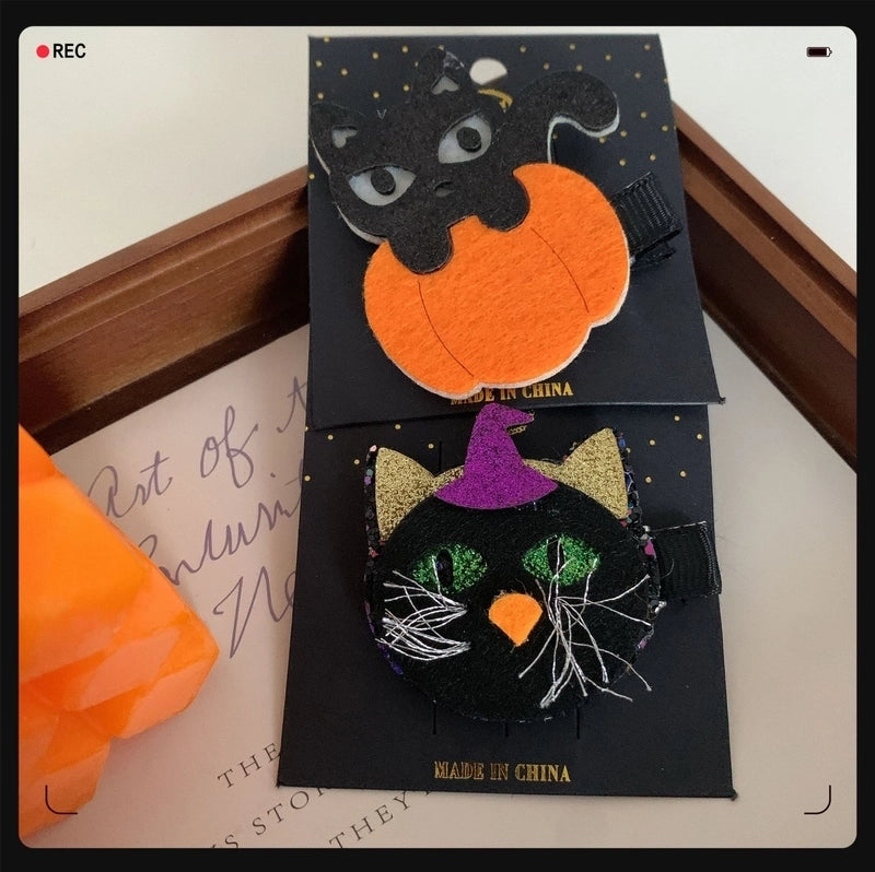 Women’s Funny Classic Style Halloween Pattern Felt Fabric Hair Clip