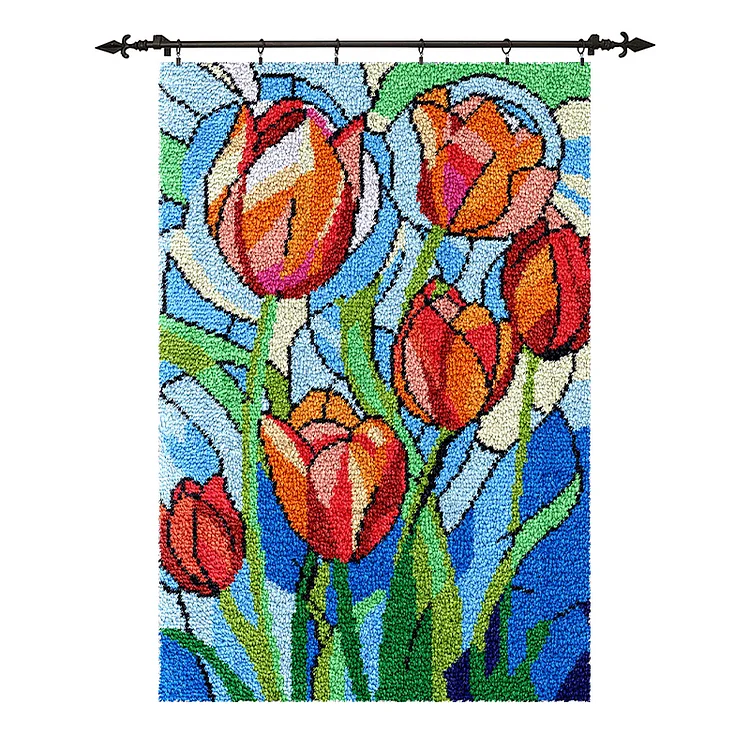[Large Size] Beautiful Tulips - Latch Hook Rug Kit veirousa