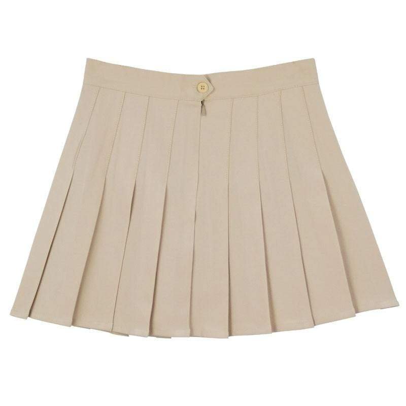 KHAKI PLEATED SKIRT