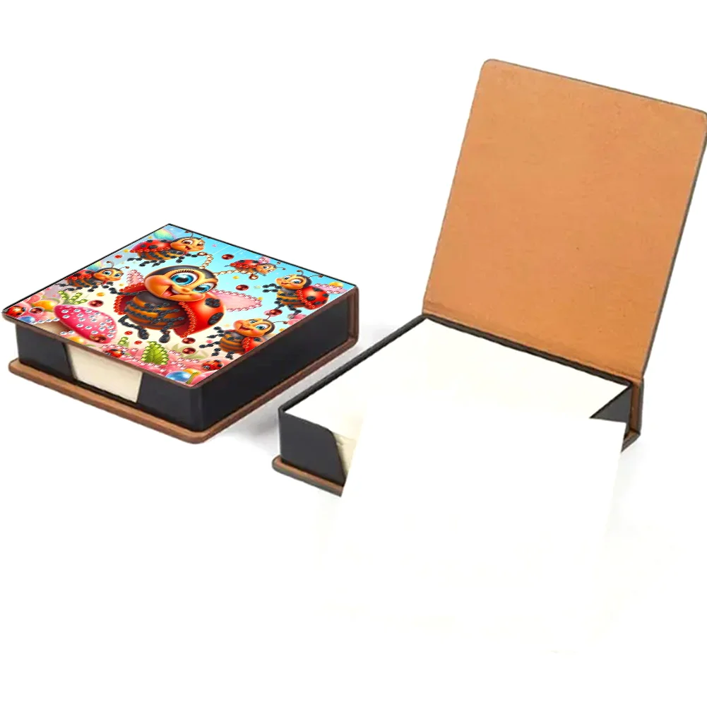 PU Insects Diamond Painting Notecard Box with Papers for DIY Art Craft