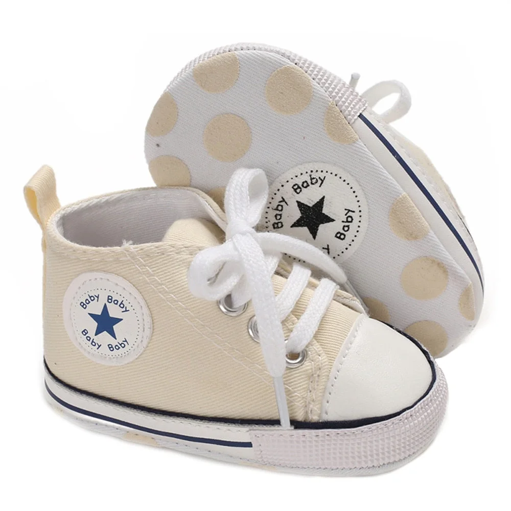 Baby Boys Girls First Walkers Shoes Infant Toddler Soft Sole Anti-slip Baby Shoes Newborn Canvas Baby Sports Sneakers Shoes