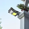Portable Safety Wall Lights Waterproof LED Solar Motion Sensor Lights USB Charging Outdoor Clip On Solar Lights for Outside Fence Chain Link Camping