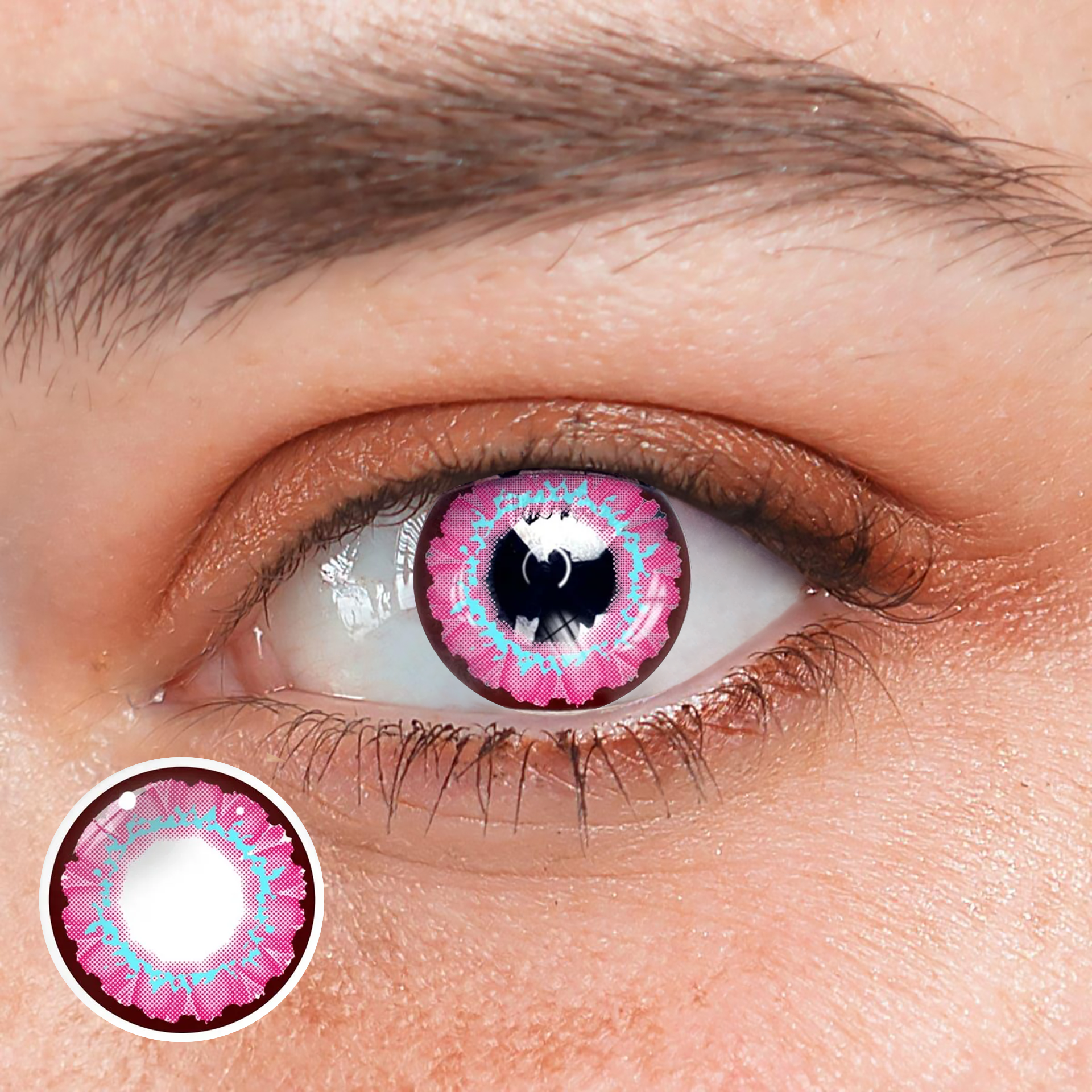Cosplay Pink love Pink Coloured Contact Lenses
