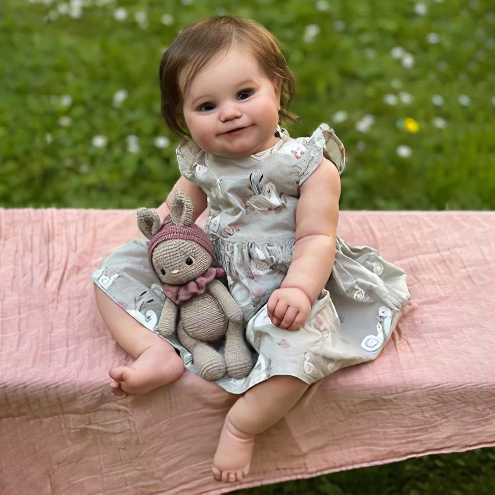 [NEW!]20"Handmade Lifelike Naive and Innocent The Smiling Reborn Baby Toddler Girl Named Merya With “Heartbeat” and Sound