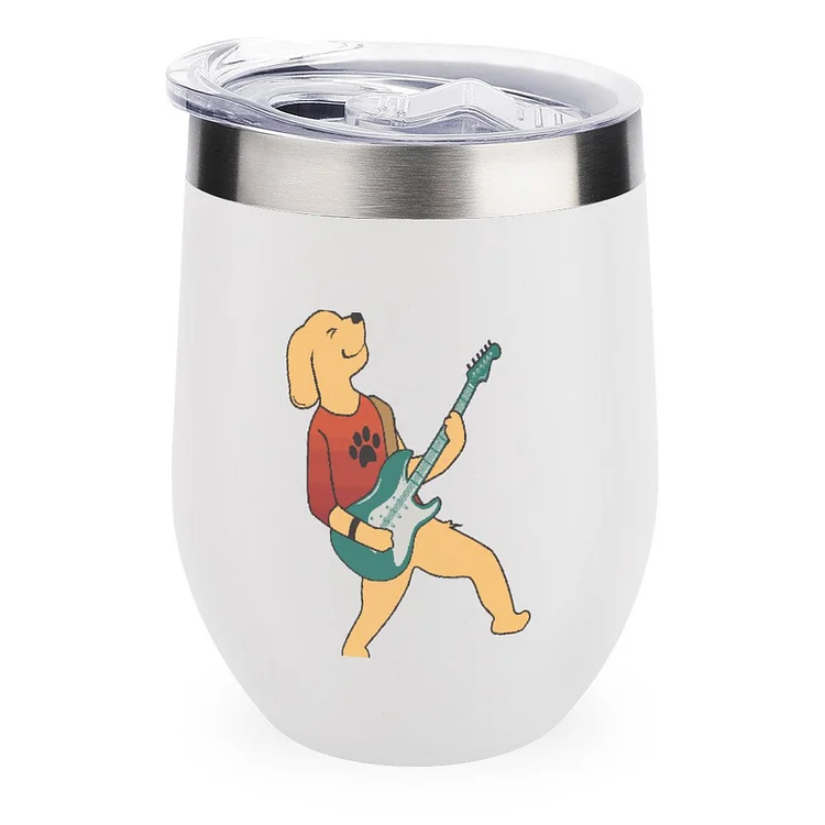 Dog Playing Guitar 4 Stainless Steel Insulated Cup Traval Mugs - Heather Prints Shirts