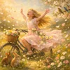Luxury AB Velvet Diamond Painting Kit - The Girl Embracing Spring