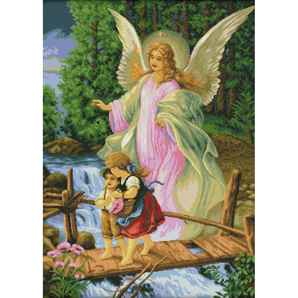 

Angel - 14CT Stamped Cross Stitch - 62*81CM, 501 Original