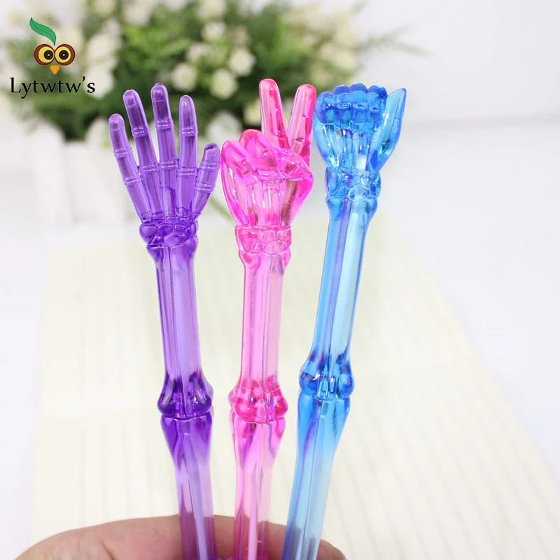 3 pcs/lot Creative Finger Bones Ballpoint Pen Kawaii Ball Pens for Kids Gifts Cute Stationery Office School Supply novelty funny