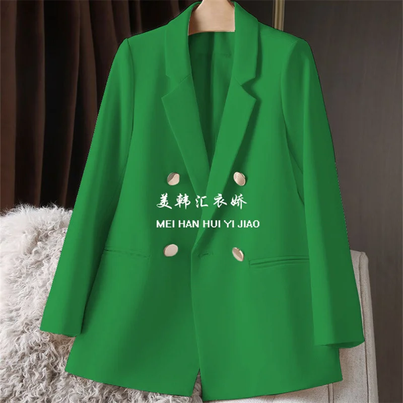Woherb Woherb New Blazer Female Metal Button British Wind Casual Versatile Green Red Small Suit Tide-Outfit Ideas