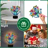 (US Local)Acrylic Double Sided Butterfly Vase Diamond Painting LED Night Light for Desktop