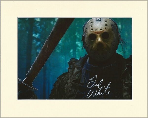 TED WHITE JASON VORHEES FRIDAY 13TH PP MOUNTED 8X10 SIGNED AUTOGRAPH Photo Poster painting