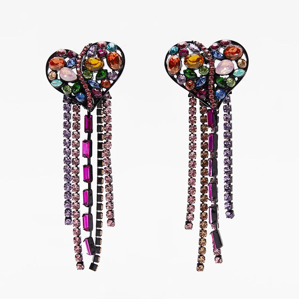 Dvacaman 2020 New Vintage Beaded Feldspar Drop Earrings for Women Boho Handmade Flower Rose Beads Tassel Earrings Dangle Jewelry