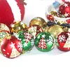 6 BOXES Christmas Tree Green Red Hanging Decoration 6cm Golden Paiting Balls 6PCS Home Party Festive Props