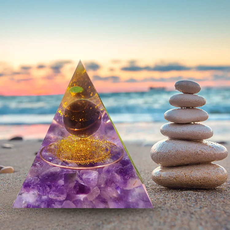 5cm Natural Stone Orgonite Pyramid Heal Crystal Orgone Energy Generator (E)
