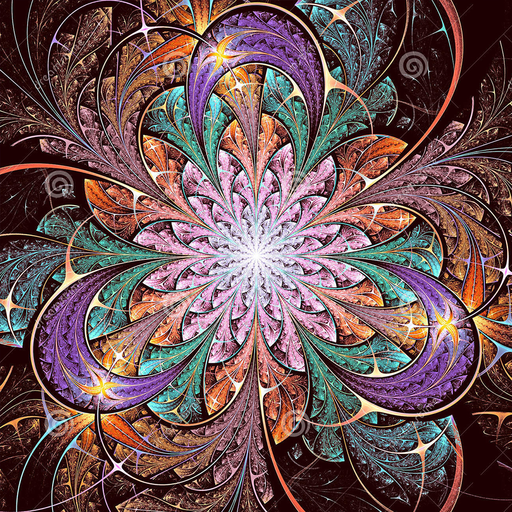 

30*30CM - Round Drill Diamond Painting - Datura Flower, 501 Original