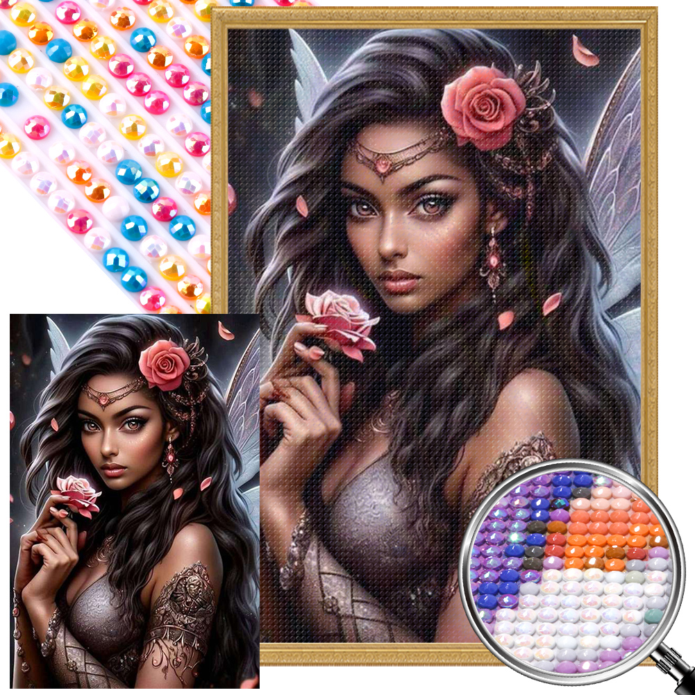Angel Girl 40*60cm(picture) full round drill diamond painting with 3 to 12 colors of AB drills