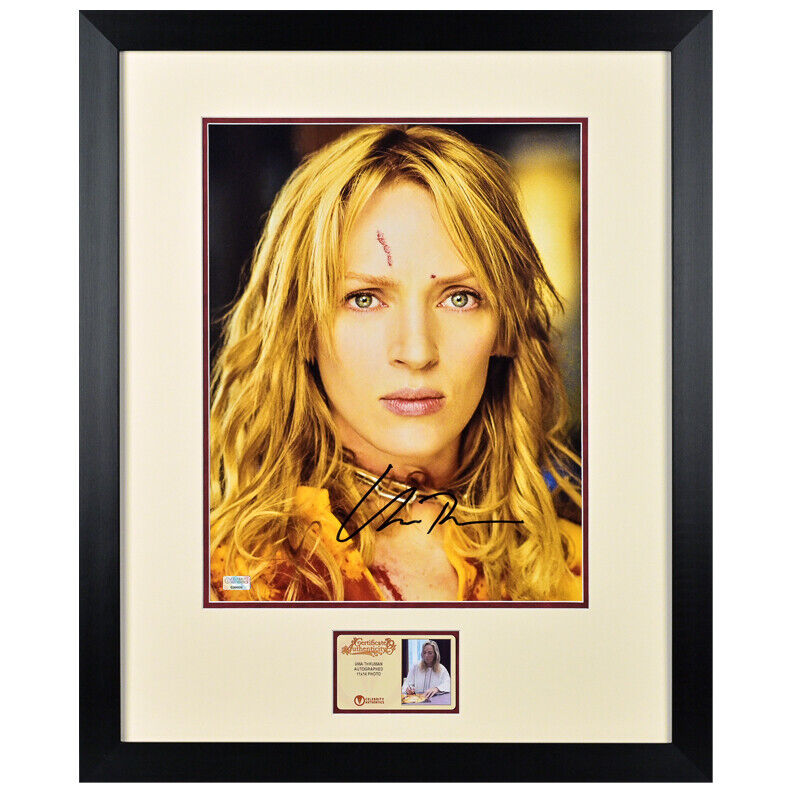 Uma Thurman Autographed Kill Bill The Bride in Chains 11x14 Framed Photo Poster painting