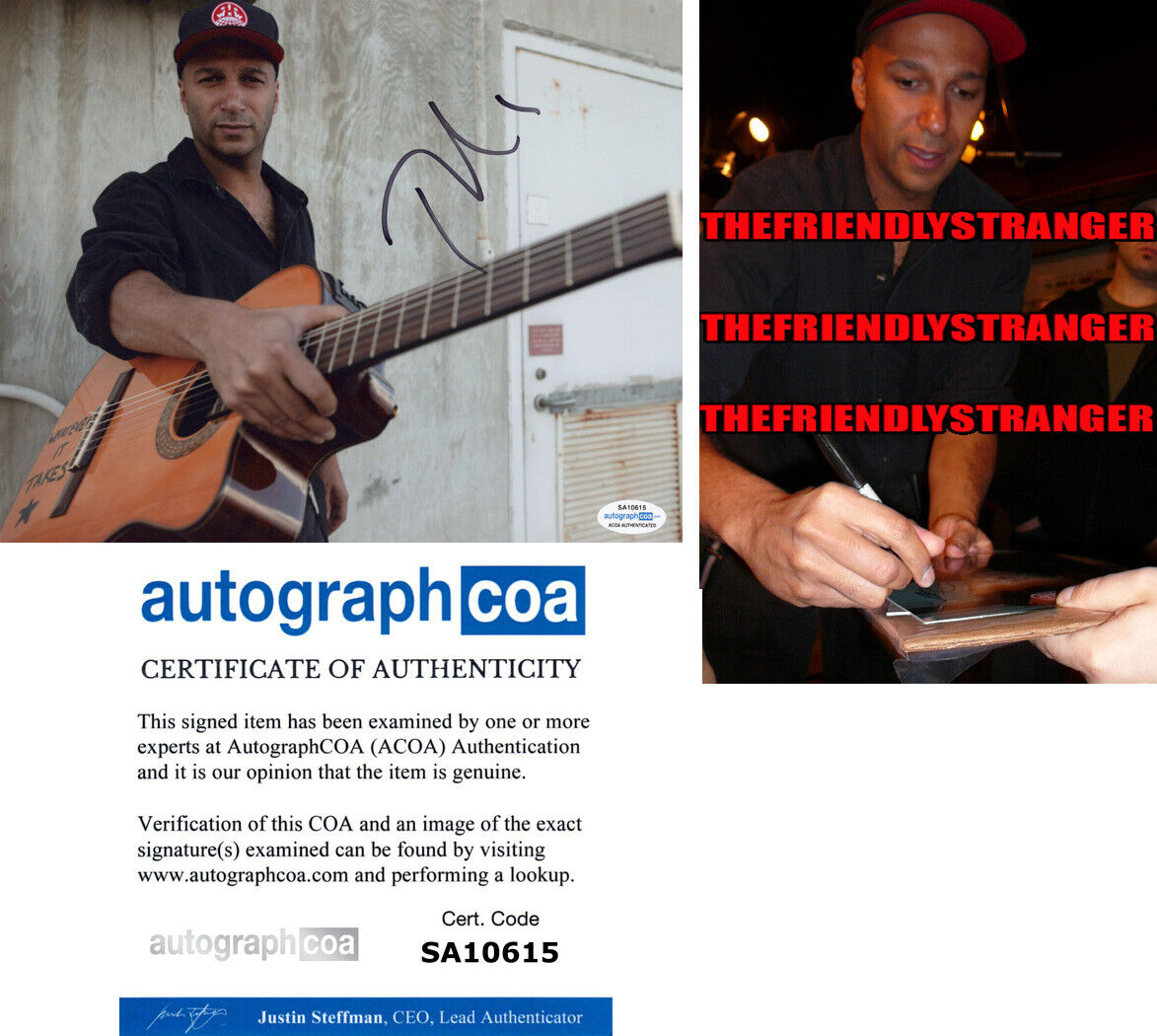 TOM MORELLO signed Autographed 8X10 Photo Poster painting a PROOF Rage Against The Machine ACOA