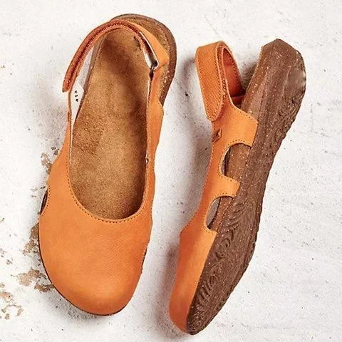 New Women Casual Wedges Sandals Summer Buckle Hot Gladiator Retro Non-slip Sandals Flock Ladies Party Office Shoes