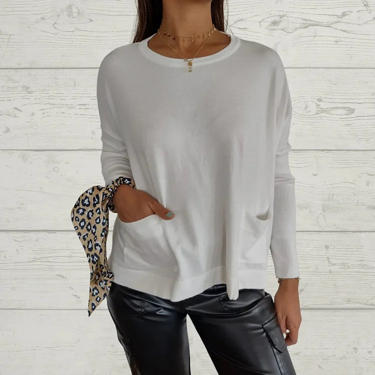 Casual Crew Neck Loose Top