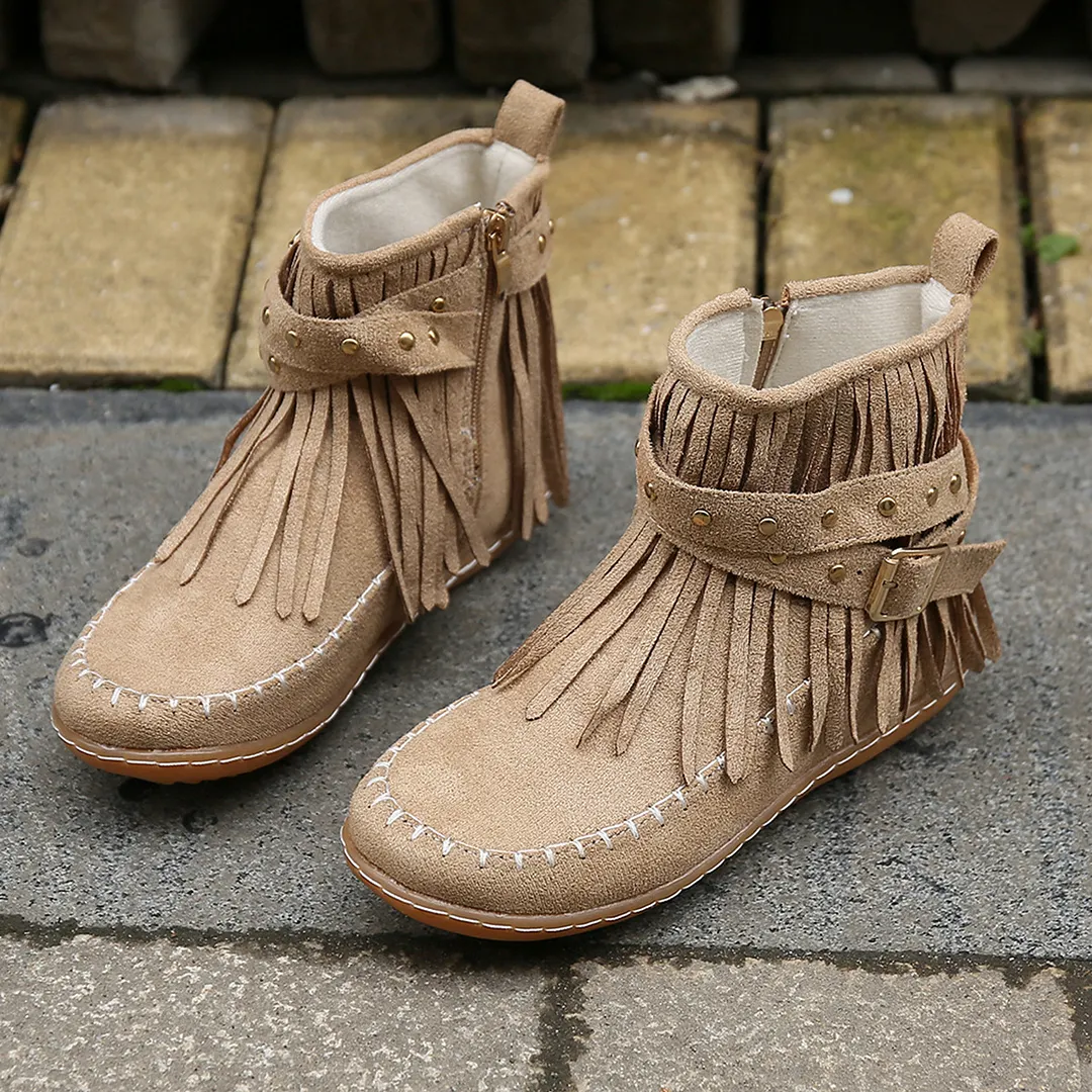Breakj Breakj New Women's Autumn And Winter Martin Boots Large Belt Buckle Su Plain Bottom Short Boots