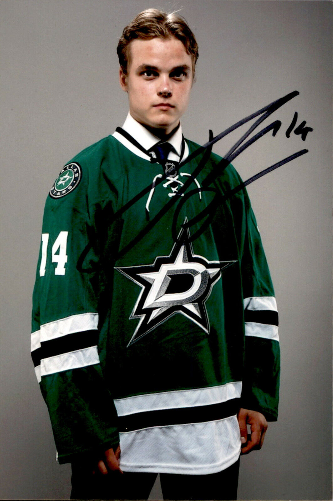 Julius Honka SIGNED 4x6 Photo Poster painting DALLAS STARS