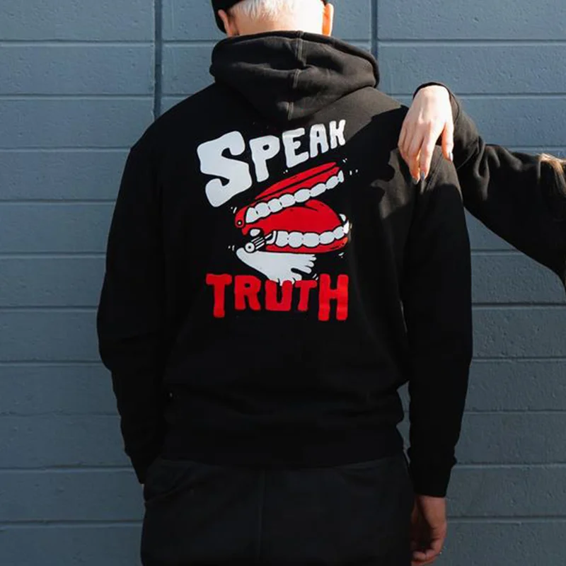 Speak Truth Printed Men's Hoodie -  
