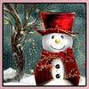 Christmas Snowman - Full Round Diamond Painting Kits  30x30cm
