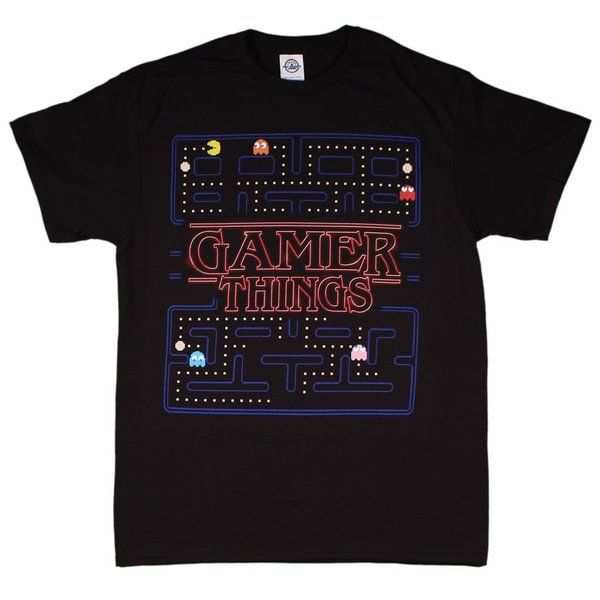 Pac-Man Stranger Things Parody Gamer Things T-Shirt Men Short Sleeve T-Shirt - Life is Beautiful for You - SheChoic