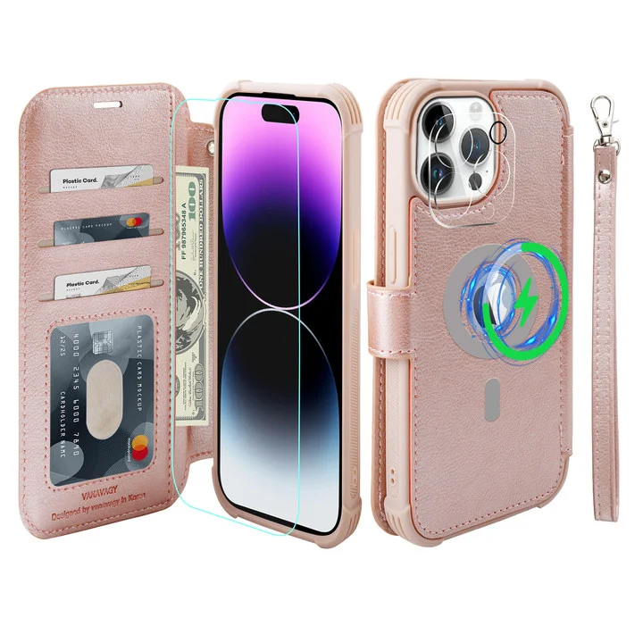 Wallet Case Compatible for iPhone 15 Pro Max 5G 6.7 inch with Credit Card Holder[Compatible for Magsafe]