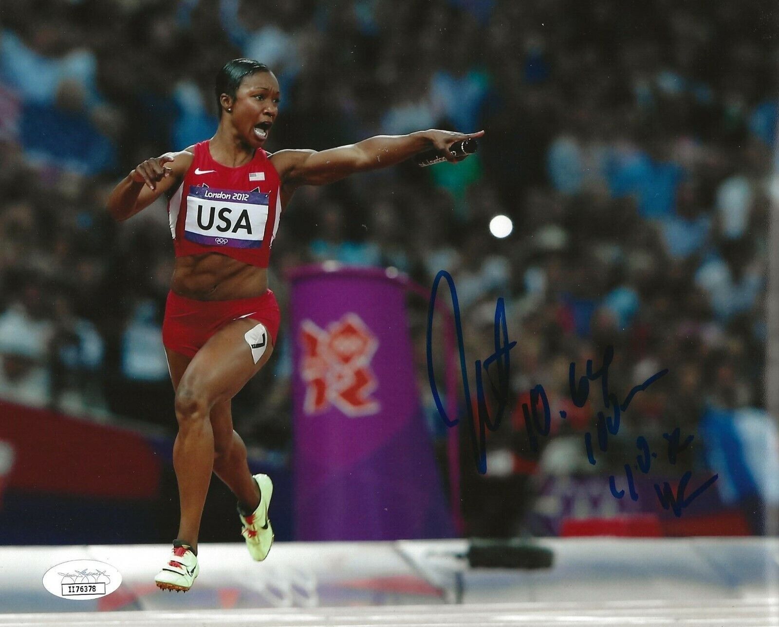 Carmelita Jeter USA Olympics signed 8x10 Photo Poster painting autographed Track And Field 2 JSA