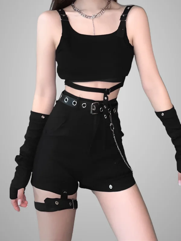 Jazz High-rise Shorts with Detachable Thigh Belt