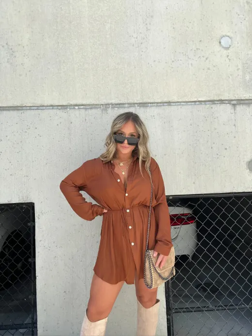 Brownm Brownm Women's Clothing In Autumn 2025 Fashion Solid Color Long-Sleeved Shirt