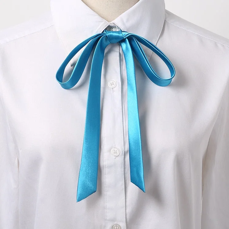 Korean Small Tie Bowtie College Style School Uniform Shirt Accessories Men's Women's Long Section Streamers Collars Flowers