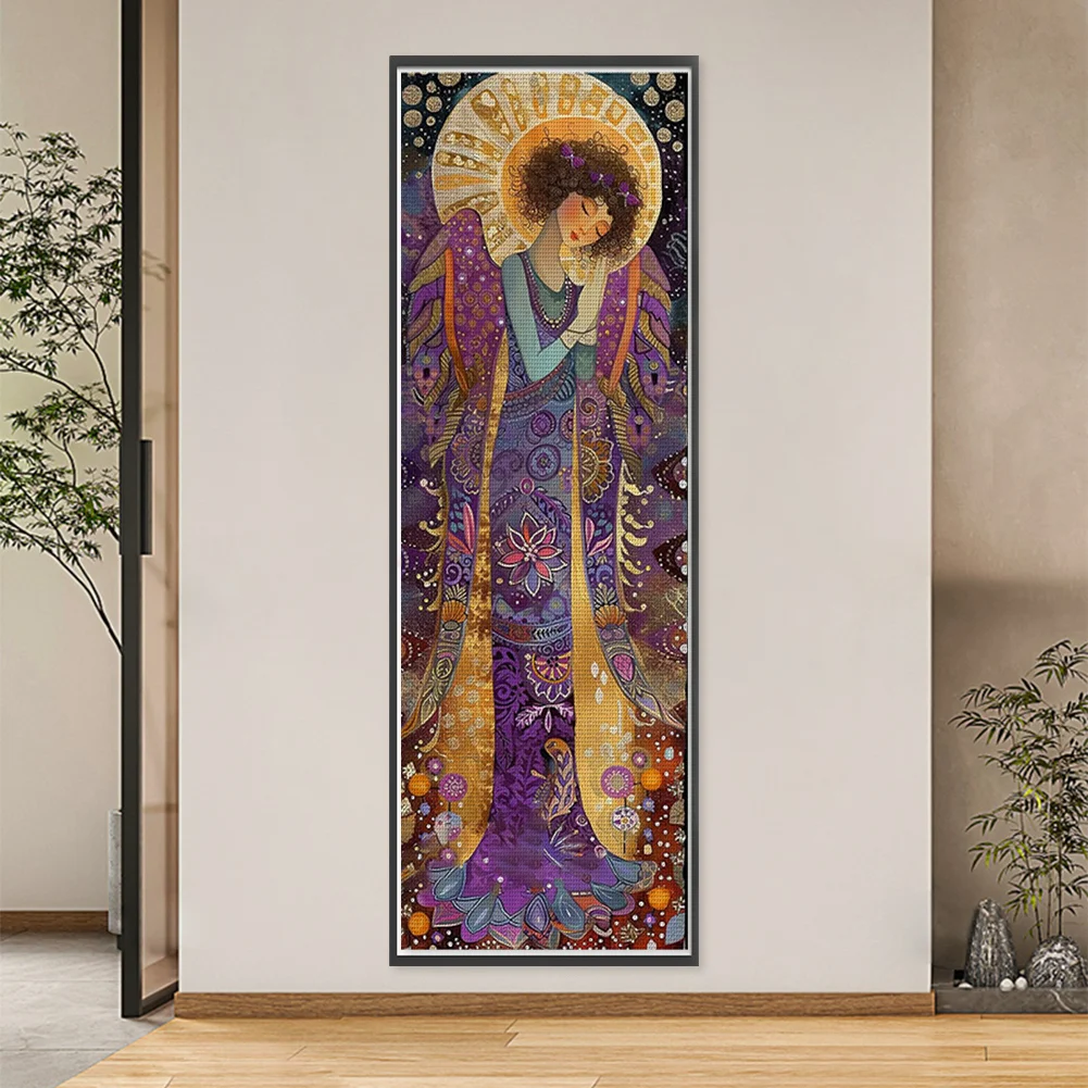 11CT Full Stamped Cross Stitch - Girl(Canvas|30*90CM)