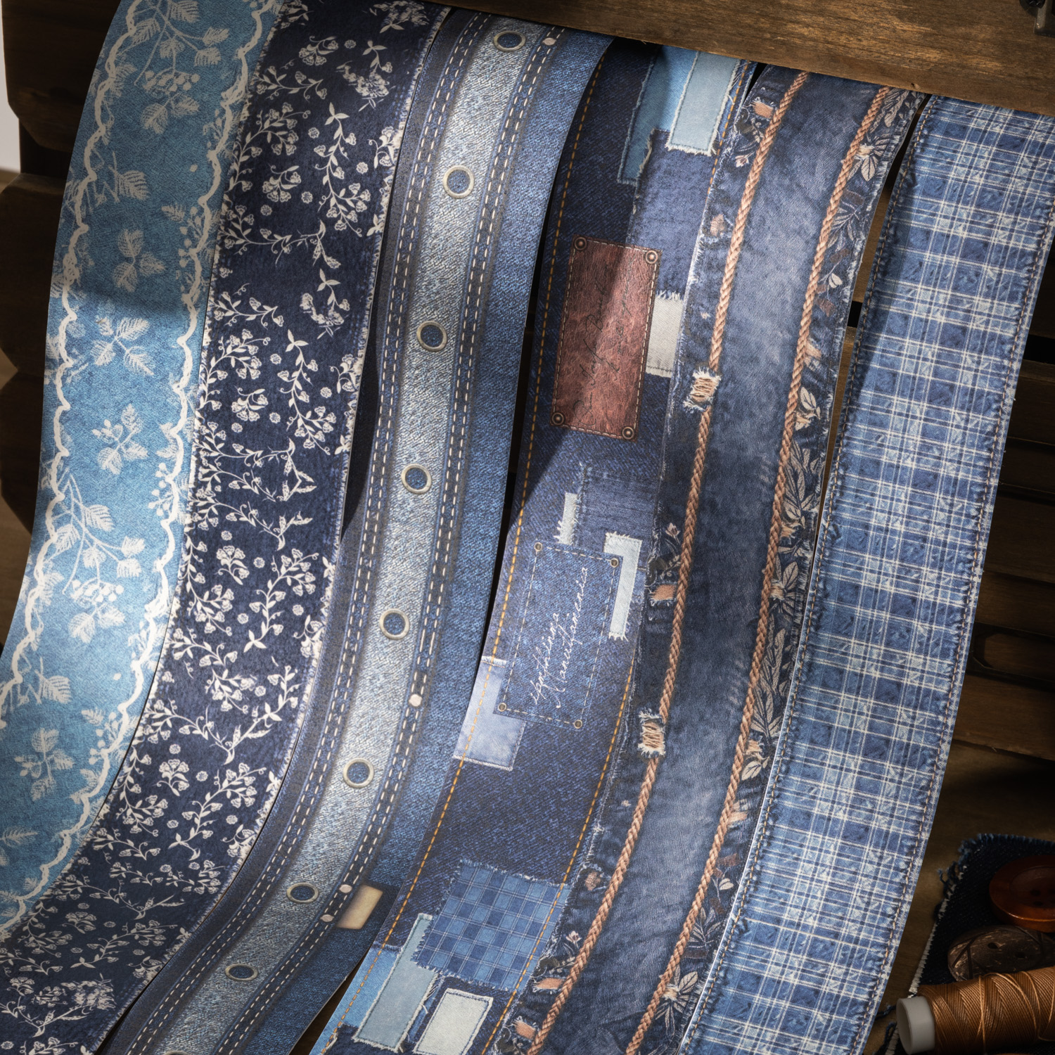 테이프 - 40mm*200cm 데님 핸드메이드 시리즈 빈티지 시뮬레이트 데님