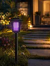 Solar-powered Solar Dual-Mode Garden Zapper IPX4 Waterproof Outdoor Garden Insect Killer Lamp Mosquito Repellent Zappers for Moths Gnats Flies Small Flying Insect Gnat