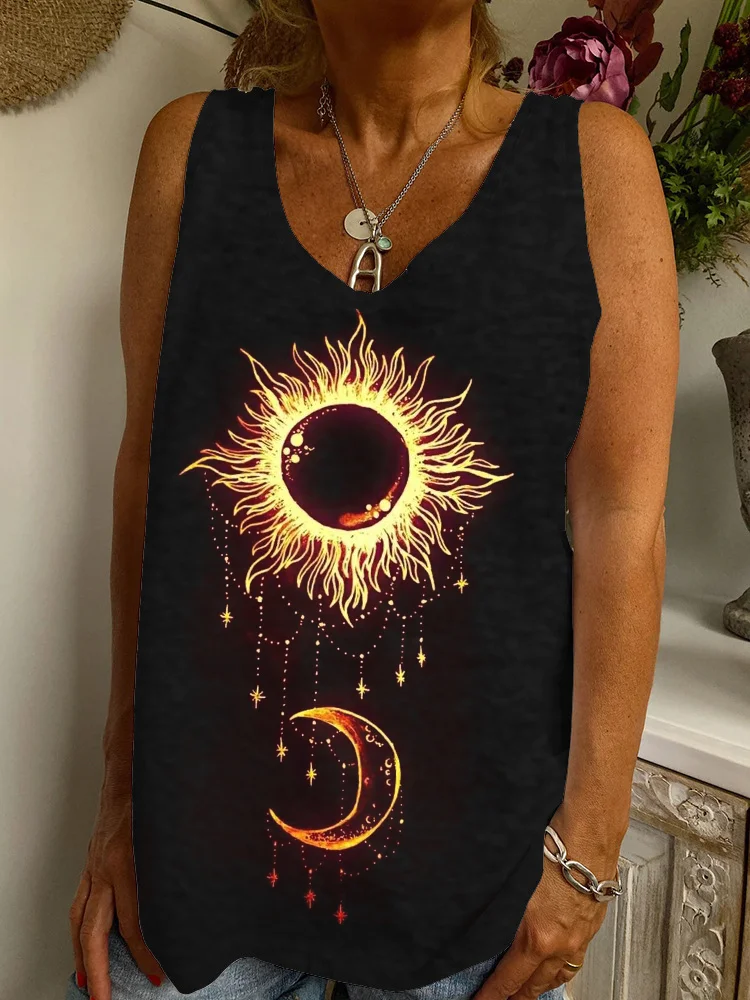 Mystical Sun & Moon Totem Tank Top
