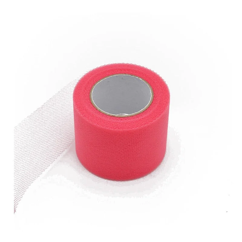 25yards 2inch Crystal Tulle Roll Organza Sheer Gauze Baby Shower Favor Wedding Car Decoration Party Home Garden Crafts Supplies