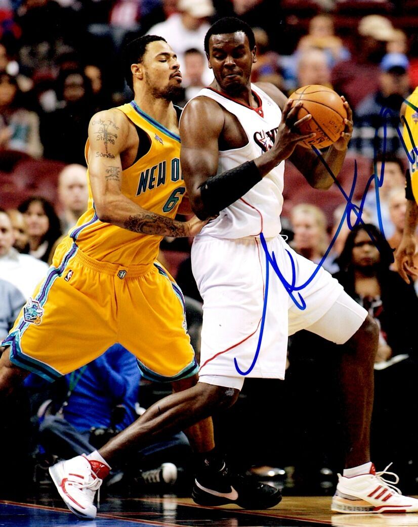 Signed 8x10 SAMUEL DALEMBERT Philadelphia 76ers Autographed Photo Poster painting w/COA