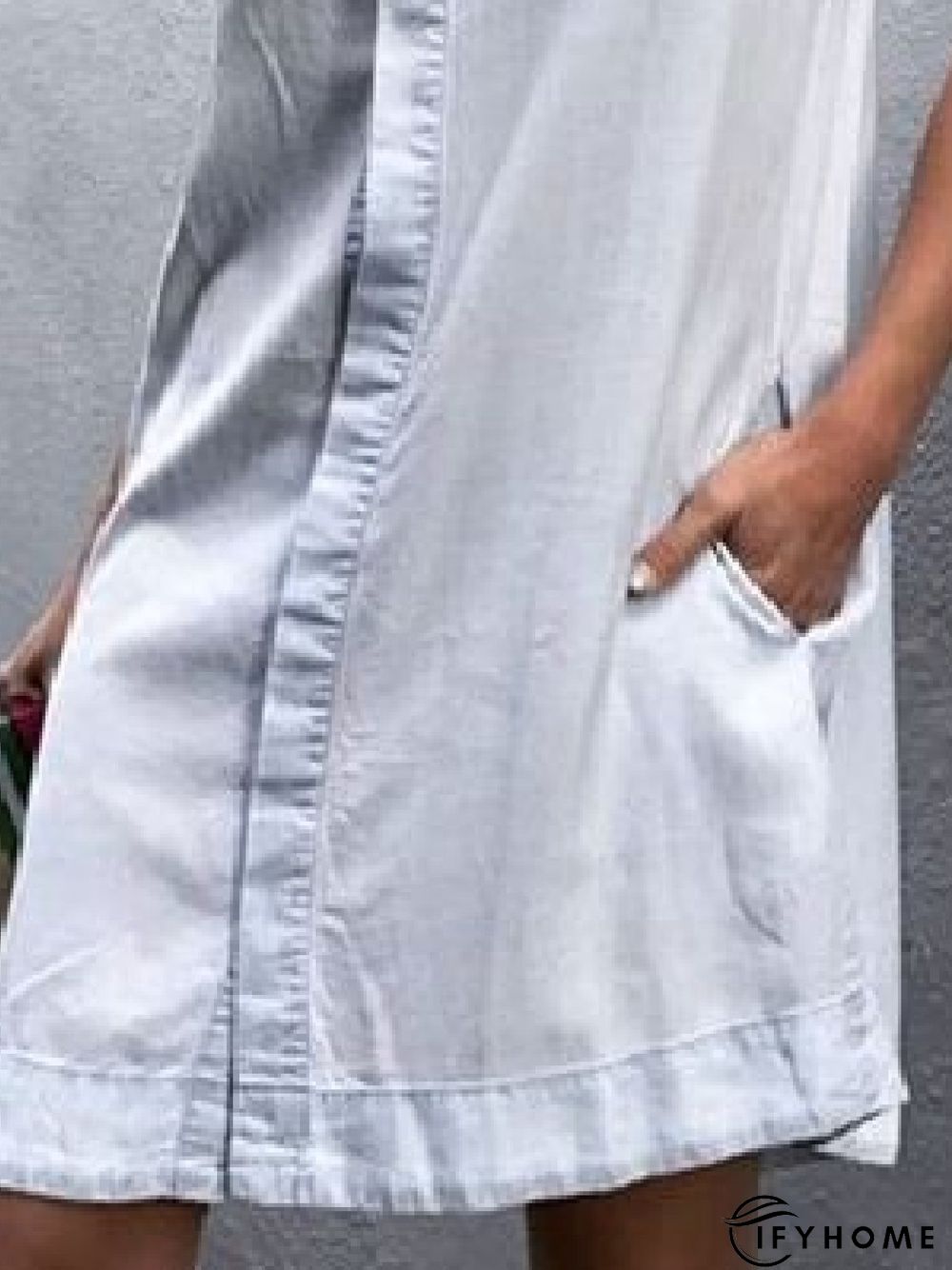 Casual Shirt Collar Sleeveless Weaving Dress | IFYHOME