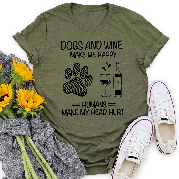 Dog And Wine T-shirt Tee-04323