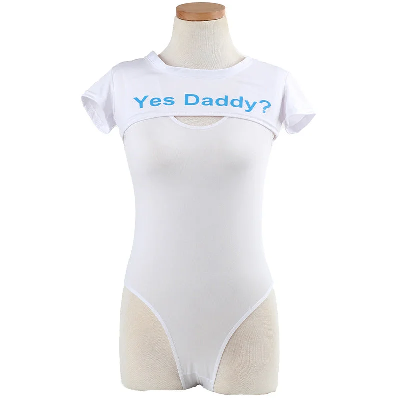 Japanese Cute One Piece Lingerie with Yes Daddy Crop Top SP17811