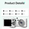 Compact Digital Camera with Fill Light (TF Card Not Included) HD Anti-Shake Student Camera Multiple Modes Portable Mini HD Video Camera Gift for Kids Teens and Starters